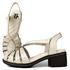 Sandália Feminina de Salto em Couro Legítimo e Palmilha em Gel - Off White (BR014) 