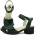 Sandália Feminina de Salto em Couro Legítimo e Palmilha em Gel - Verde (BR045)