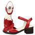 Sandália Feminina de Salto em Couro Legítimo e Palmilha em Gel - Vermelho (BR045)