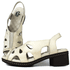 Sandália Feminina de Salto em Couro Legítimo e Palmilha em Gel - Bicolor Off (BR050)