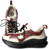 Tênis Feminino em Couro Legítimo com Palmilha em Gel - Bicolor Vermelho/Off White - Sola Preta (CAF002)