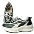 Tênis Feminino em Couro Legítimo com Palmilha em Gel - Off White/Bicolor Verde - Sola Off (CAF003)