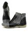 Bota Ortopédica Feminina Couro Legítimo com Palmilha Gel - Preto/Grafite (AL 004)