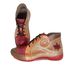 Bota Feminina Ortopédica de Couro Legítimo e Palmilha Gel - Caramelo/Vermelho (AL 022)