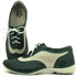 Tênis Feminino de Couro Legítimo com Palmilha em Gel - Bicolor Verde - Off White (AL033)