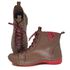 Bota Feminina Ortopédica de Couro Legítimo e Palmilha Gel- Castanho/Vermelho (AL 034)