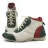 Bota Feminina em Couro Legítimo com Palmilha Gel - Off/Verde/Vermelho (AL 045)