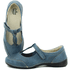 Sapatilha Feminina em Couro Legítimo e Palmilha Gel - Bicolor Azul - Sola Preta (AL052)