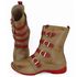 Bota Ortopédica Feminina Couro Legítimo e Palmilha Gel - Caramelo/Vermelho (AL060)