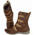Bota Ortopédica Feminina Couro Legítimo e Palmilha Gel - Castanho/Laranja (AL 060)