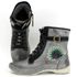 Bota Feminina de Couro Legítimo e Palmilha Gel - Grafite/Preto (AL 061)