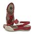 Sandalia Feminina Ortopédica Confortável de Couro Legítimo e Palmilha Gel - Vermelho/Off (BE 002)