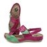 Sandalia Feminina Ortopédica Confortável de Couro Legítimo e Palmilha Gel - Pink/Pistache (BE 002)