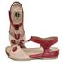 Sandália Feminina de Couro Legítimo e Palmilha Gel - Vermelho/Off (BE 004)
