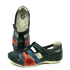 Sandália Bem-Estar Ortopédica em Couro Legítimo - Verde - Bicolor Azul - Coral - Sola Off - (BE012)