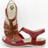 Sandália Feminina Ortopédica Couro Legítimo com Palmilha Gel - Vermelho/Caramelo (BE 021)