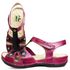 Sandália Feminina de Couro Legítimo e Palmilha Gel - Violeta/Preto (BE 021)
