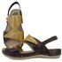 Sandália Feminina de Couro Legítimo e Palmilha Gel - Café/Amarelo (BE 022)