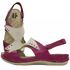 Sandália Feminina de Couro Legítimo e Palmilha em Gel- Violeta/Off White (BE 022)