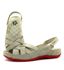 Sandália Feminina de Couro Legítimo e Palmilha Gel - Off White (BE 028)