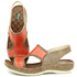 Sandália Bem-Estar Ortopédica em Couro Legítimo - Bicolor Fendi - Coral - Sola Off (BE037)