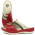 Sandália Bem-Estar Ortopédica em Couro Legítimo - Vermelho - Off White - Verde - Sola Off (BE039)
