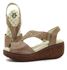 Sandália Anabela Feminina de Couro Legítimo com Palmilha Gel - Fendi (NI 013)