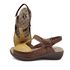 Sandália Feminina de Couro Legítimo e Palmilha Gel - Castanho/Amarelo (MA 040)