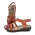 Sandália Feminina Anatômica de Couro Legítimo e Palmilha Gel - Coral (MA 005)
