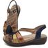 Sandália Feminina Anatomica de Couro Legítimo e Palmilha Gel - Azul/Caramelo (MA 014)