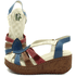 Sandália Anabela Feminina de Couro Legítimo com Palmilha Gel - Azul - Off - Vermelho - Castanho (NI014)