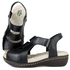 Sandália Feminina Confort Anatômica de Couro Legítimo e Palmilha Gel - Preto (MA041) 