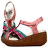 Sandália Feminina de Couro Legítimo e Palmilha Gel - Rose/Oceano/Berinjela/Café (NI015)