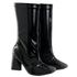 Bota Feminina Cano Médio Bico Quadrado 23022 Stretch Verniz Preto