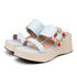 Tamanco Ref 5200 Anabela Fivela Trabalhada Colorida Em Santorine Aqua