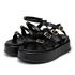 Sandália Feminina Papete Flatform Tira Com Fivela 5302 Essence Preto