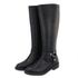 Bota Feminina Cano Médio Biker Rasteira 2026 Napa Preto