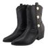 Bota Texana Cano Baixo Salto Grosso Com Enfeite Lateral 24000 Napa Preta