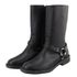 Bota Feminina Cano Médio Biker Rasteira 2025 Napa Preta