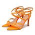 Sandália Feminina Salto e Bico Fino 6019 Napa Laranja