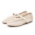 Sapatilha Boneca Em Tela Com Tira De Fivela 5400 Off White