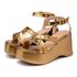 Sandália Anabela Napa Bronze 9100