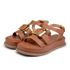 Sandália Feminina Flatform Papete Napa Caramelo 23430 Copia
