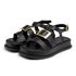 Sandália Feminina Flatform Papete Preto 23430
