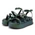 Sandália Feminina Papete Flatform Tira Com Fivela 5302 Electra Verde
