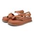 Sandália Feminina Papete Flatform Tiras Fivela 23411 Caramelo