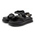 Sandália Feminina Papete Flatform Tiras Fivela 23411 Preto