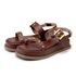 Sandália Feminina Flatform Papete Tiras Fivela Cacau 23420