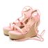 Sandália Feminina Anabela Plataforma Amarração Tornozelo 40102 Napa Lady