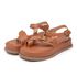 Sandália Feminina Papete Flatform Tiras Fivela 23410 Caramelo